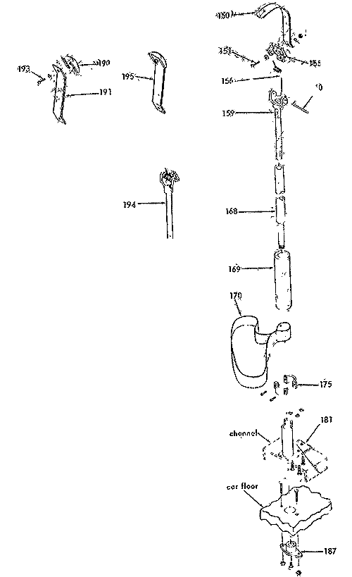 Trolley pole diagram and parts list